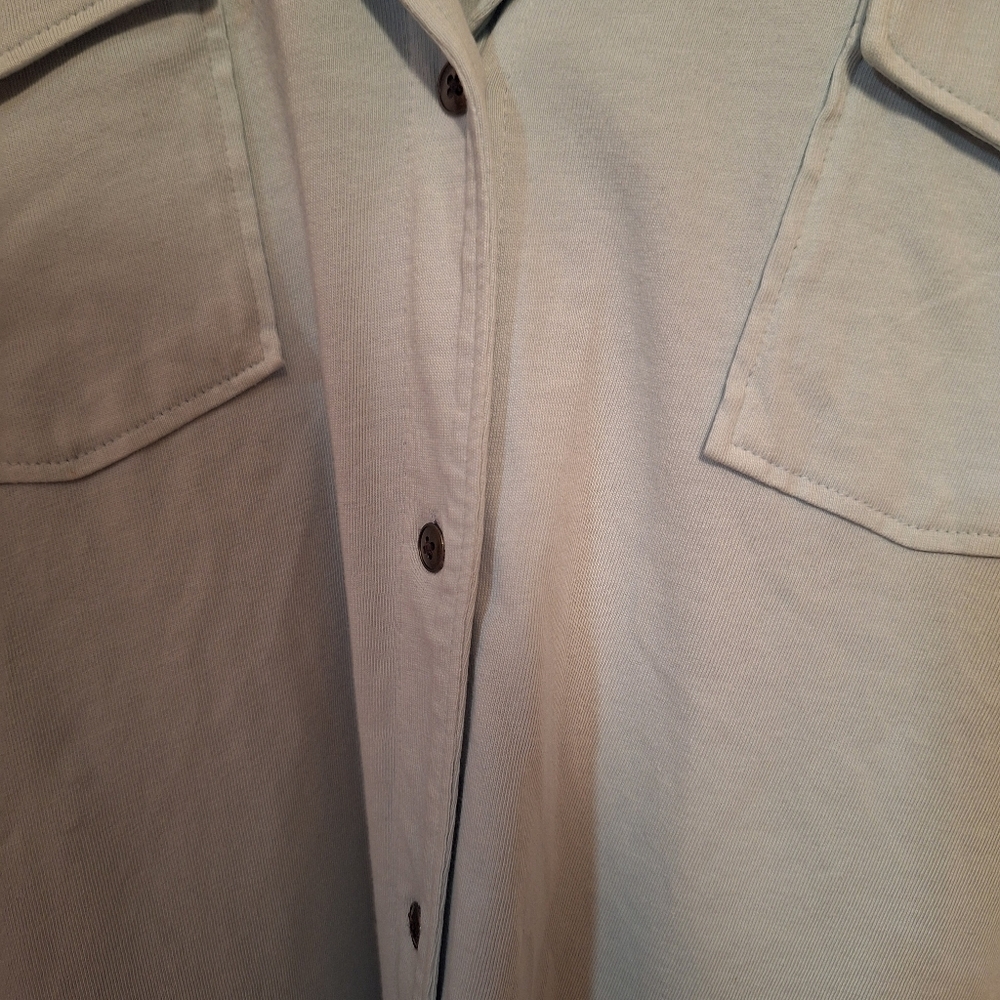 J.Jill 100% Cotton Button Down Minty Long Sleeved Pocket Blouse Ladies Large - Picture 5 of 5
